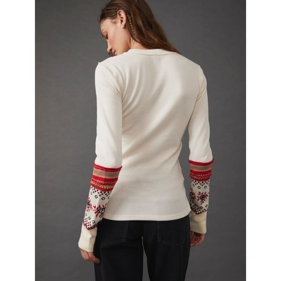 Free People NWT‎ Mikah layering Cuff Top in Cream Combo Size XS - Picture 2 of 10